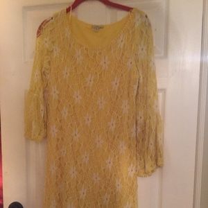 Yellow lace dress